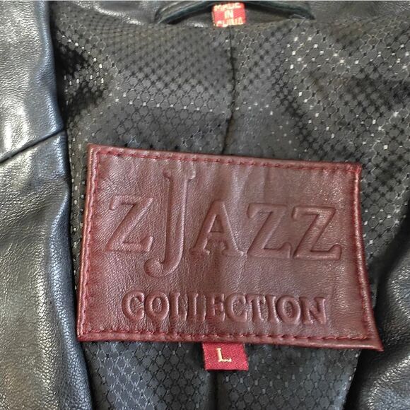 Classic 100% Genuine Leather Lambskin one button black blazer jacket sz L zJazz - Picture 8 of 8